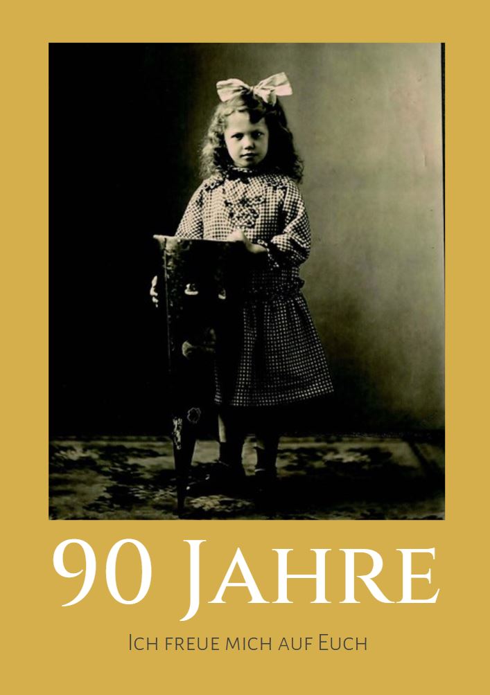 Foto-Einladungskarte zum 90. Gebutstag DIN A6, individuell zu gestalten