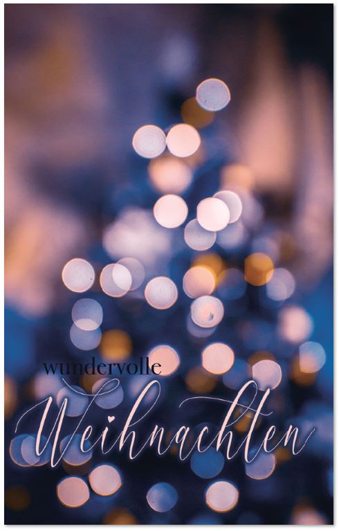 Leuchtende Weihnachtskarte mit funkelnden Lichtern und