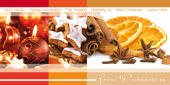 Duft-Weihnachtskarte Kerze Zimtstern Orange kv1312swl