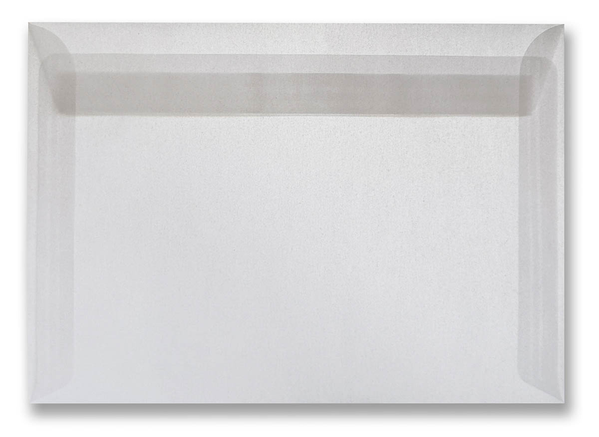 Briefumschlag 22,9 x 16,2 cm DIN C5, transparent milchweiß, haftklebend ohne Fenster