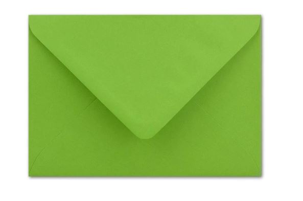 Briefumschlag DIN B6, 17,6 x 12,5 cm in hellgrün, Nassklebung 