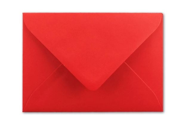 Briefumschlag DIN B6, 17,6 x 12,5 cm in leuchtrot, Nassklebung