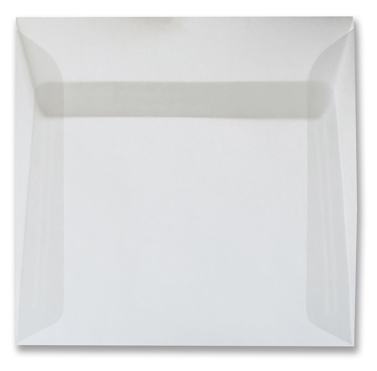 Transparentes Kuvert milchweiß 16x16 cm mit Haftkebung ohne Fenster