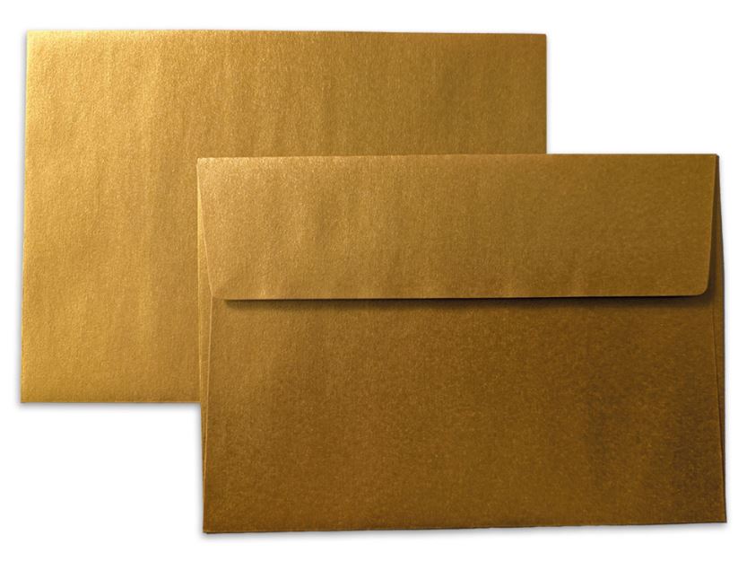 Weihnachtskarten Briefumschlag in gold im Format 17,5 x 12,4 haftklebend