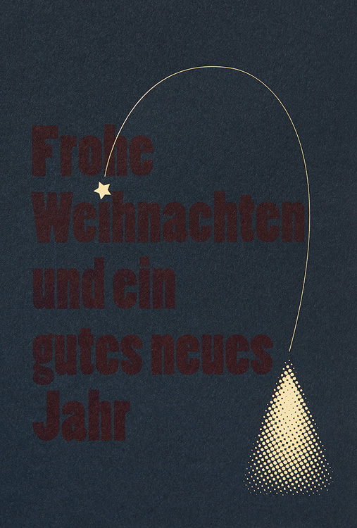 Weihnachtskarte nachtblau Frohe Weihnachten und gutes neues Jahr