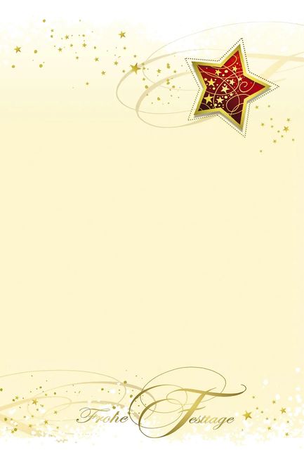 Weihnachtliches Briefpapier DIN A4 "Festtagssterne" mit Gruß "FROHE FESTTAGE"