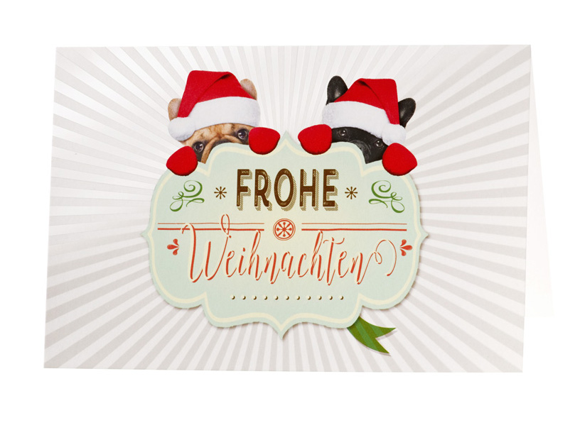 Lustige Weihnachtskarte Frohe Weihnachten für Hundeliebhaber