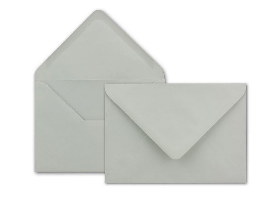 Briefumschlag DIN B6, 17,6 x 12,5 cm in hellgrau, Nassklebung