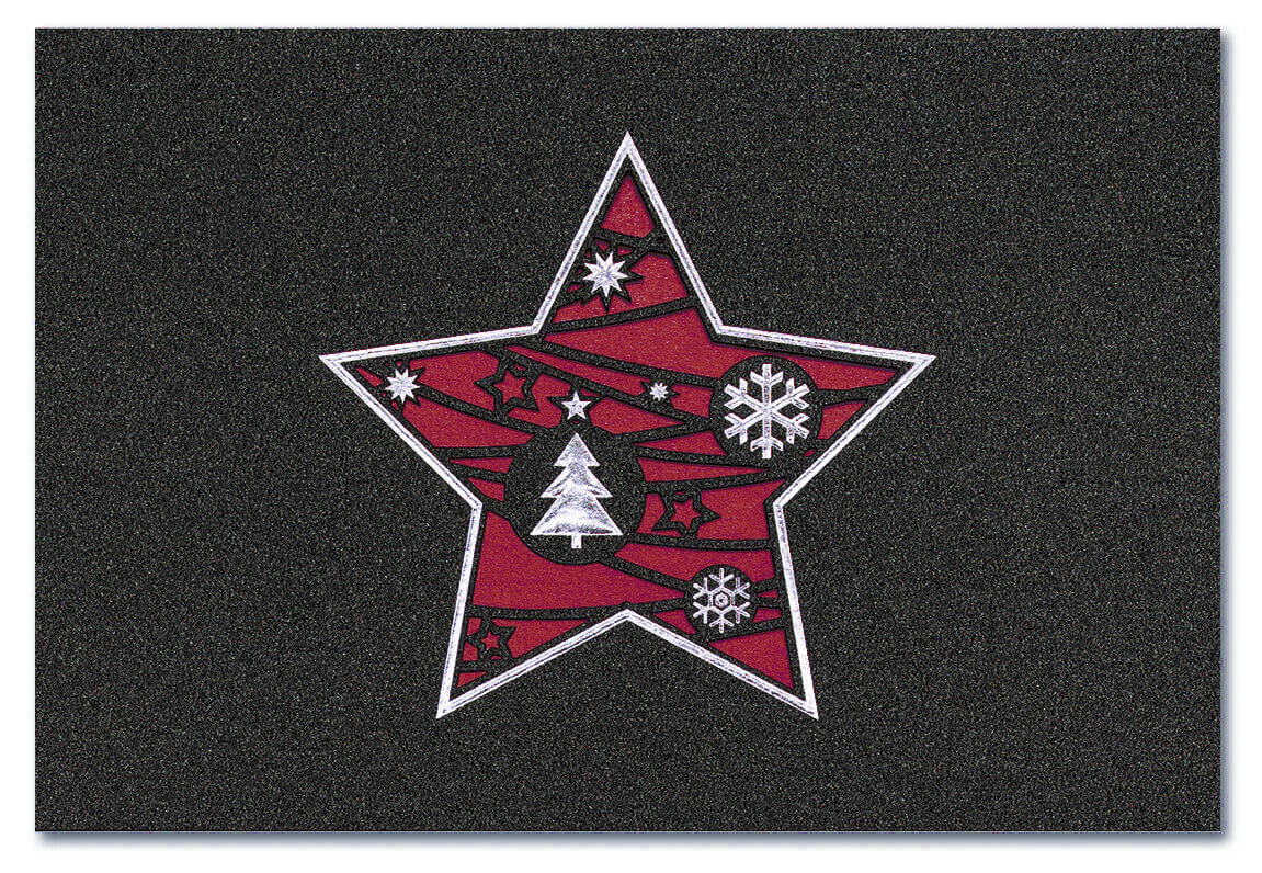 Weihnachtskarte mit Sternstanzung - Einleger dunkelrot