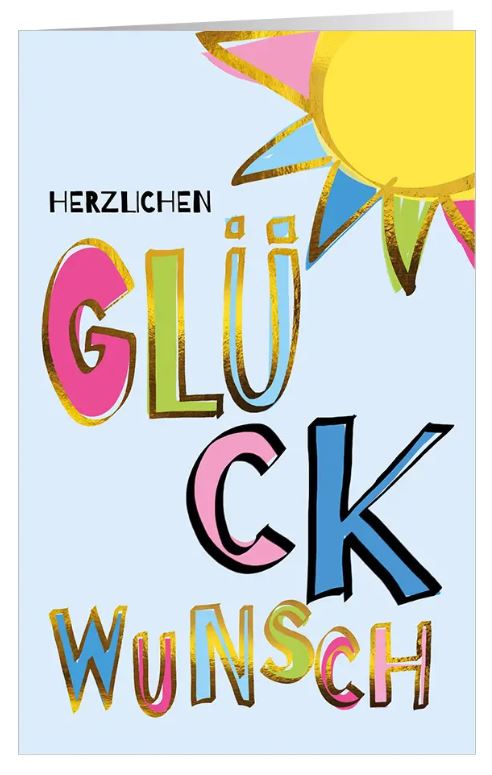 Heitere Glückwunschkarte "Sonnenschein & Farbenspiel" als Grußkarte für viele Anlässe