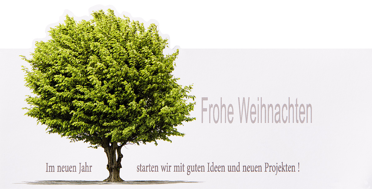 Weihnachtskarte Frohe Weihnachten mit Laubbaum neue Projekte