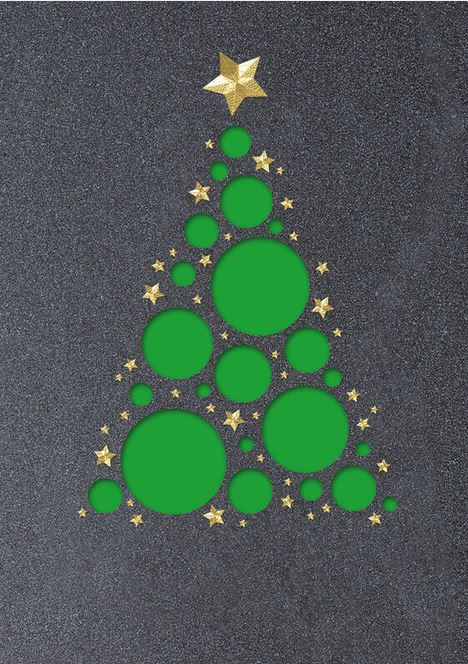 Exclusive Weihnachtsspendenkarte mit Einleger in grün und Stanzung