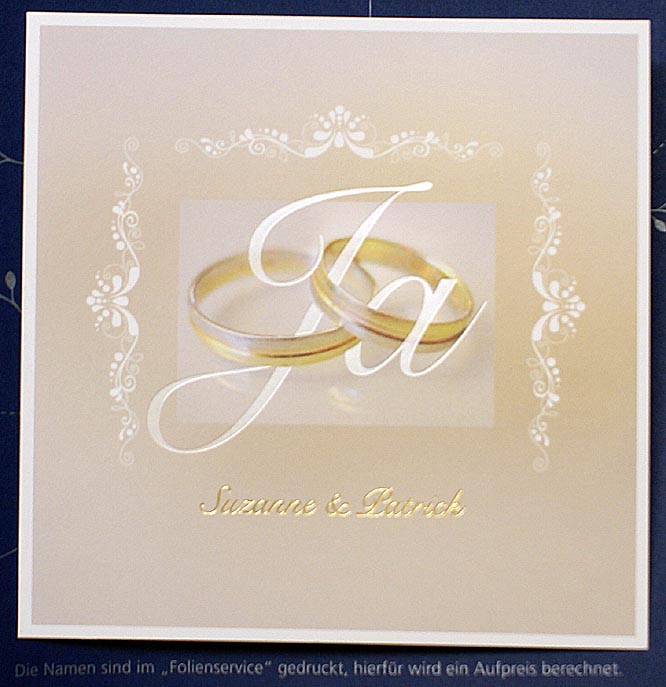 Hochzeitseinladungskarte fc481489 Eheringe perlmutt Ja
