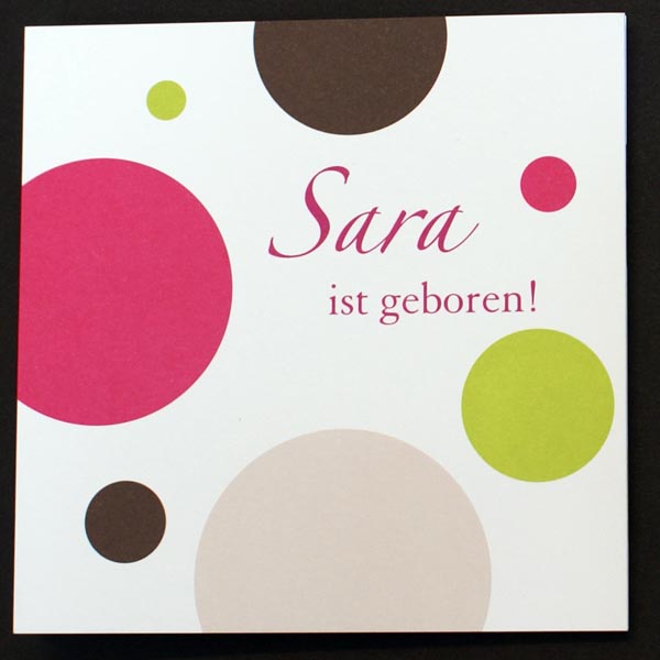 Geburtskarte / Taufkarte Mädchen bm589016 bunte Kreise