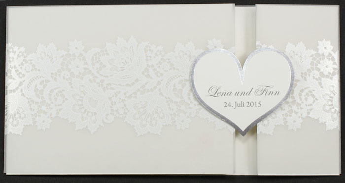 Hochzeitskarte mit Ornament und Herz transparent pr16317