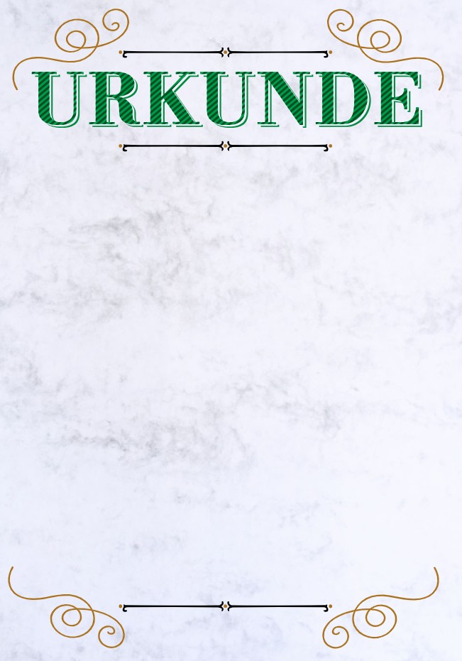 Urkunde (grün) aus kräftigem, grau marmoriertem Design-Karton mit 200g/m² Grammatur.