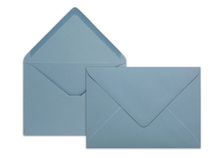 Briefumschlag DIN B6, 17,6 x 12,5 cm in himmelblau, Nassklebung 