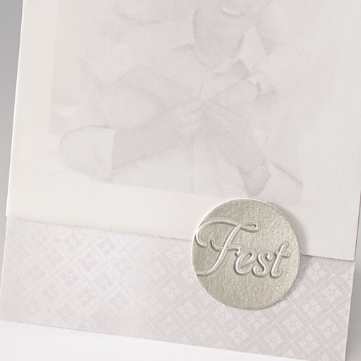 Einladungskarte/Fotokarte perlmutt metallic versch.Applikationen