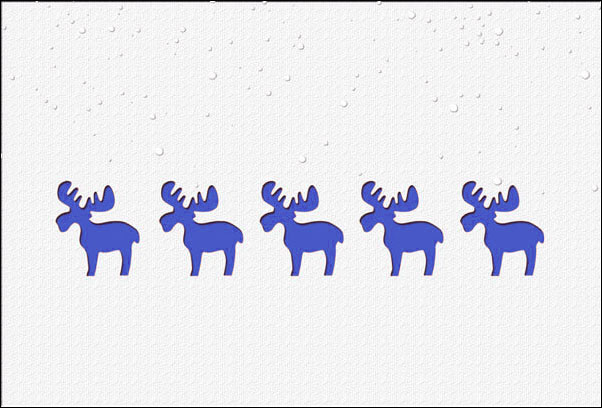 Weihnachtskarte mit Rentieren und blauem Einleger