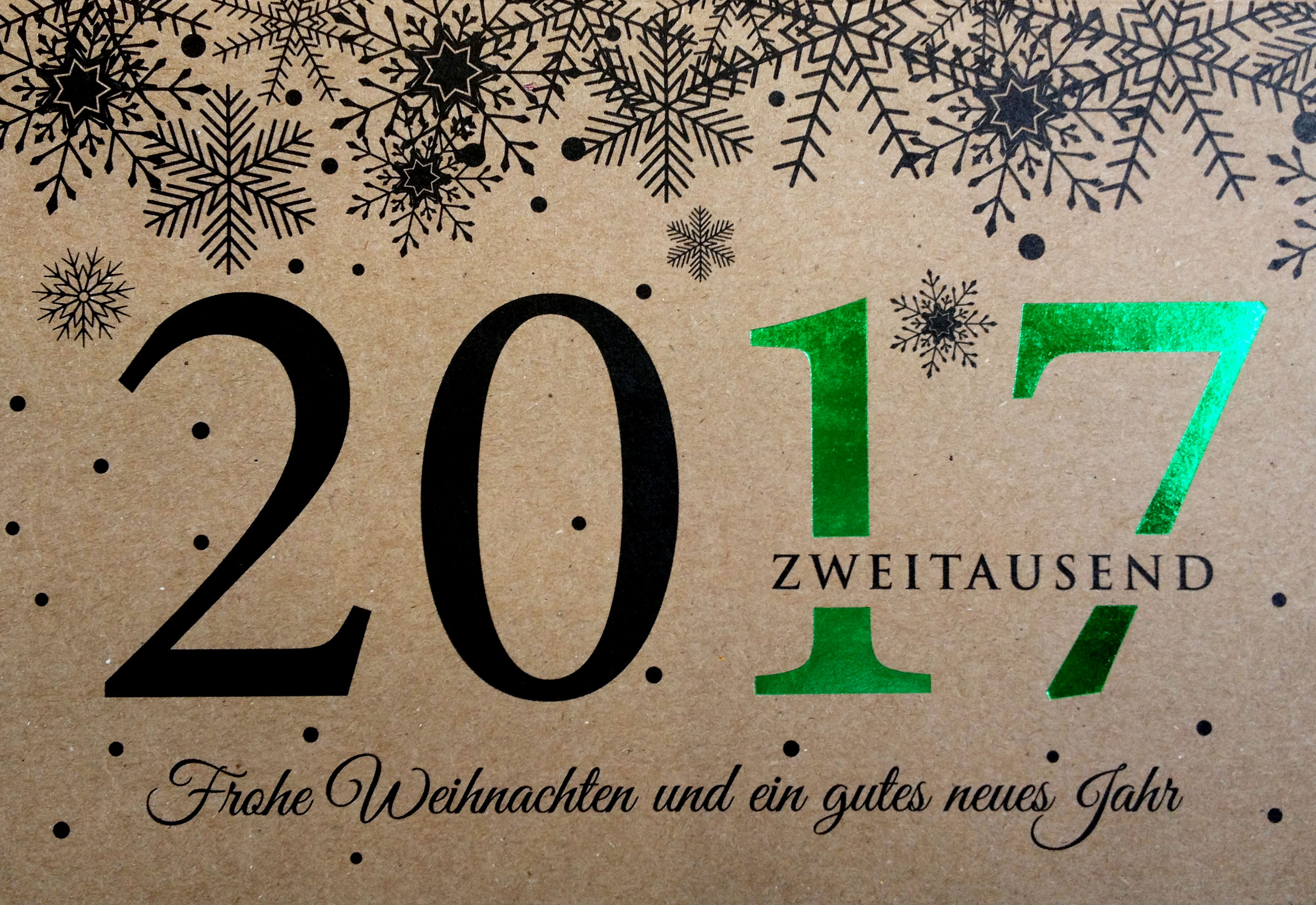 Weihnachtskarte mit gutem Zweck: Make-A-Wish e.V. - Jahreszahl 2017 Kraft-Karton