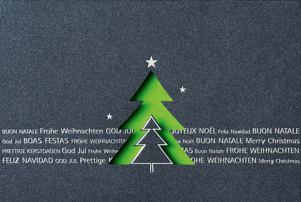 Weihnachtskarte anthrazit metallic - Spendenanteil zugunsten der Deutschen Alzheimer Gesellschaft e.
