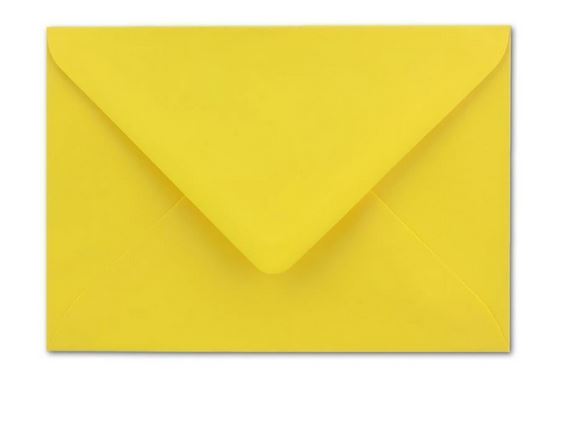 Briefumschlag DIN B6, 17,6 x 12,5 cm in gelb, Nassklebung