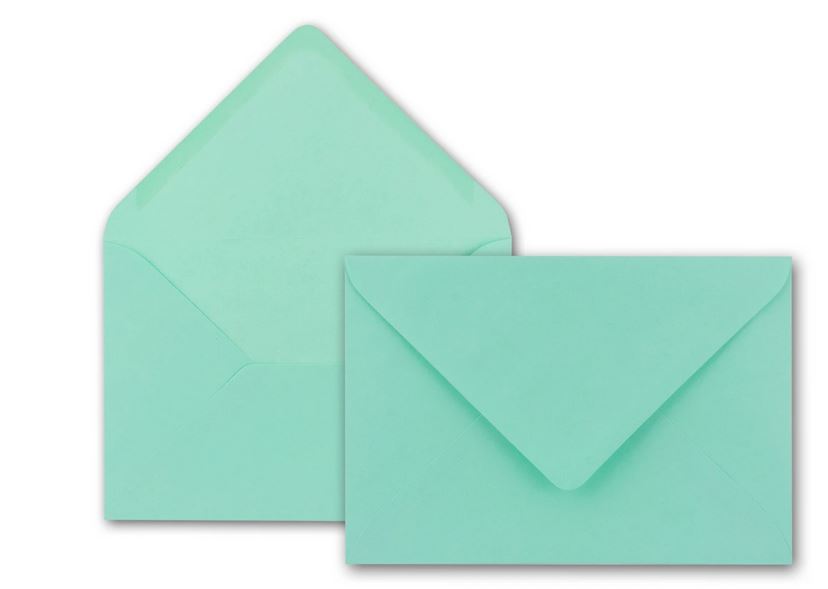 Briefumschlag DIN B6, 17,6 x 12,5 cm in mint, Nassklebung
