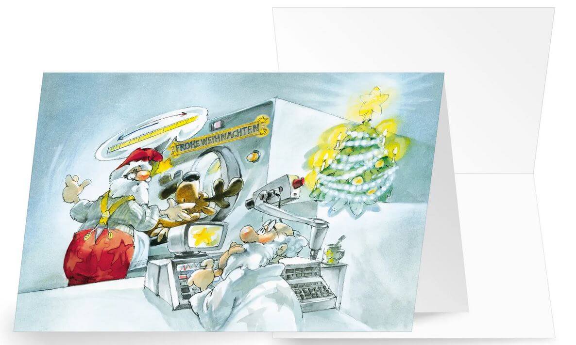 Bunte Weihnachtskarte für Radiologen, Röntgenarzt, Strahlentherapeut mit Weihnachtsgruß
