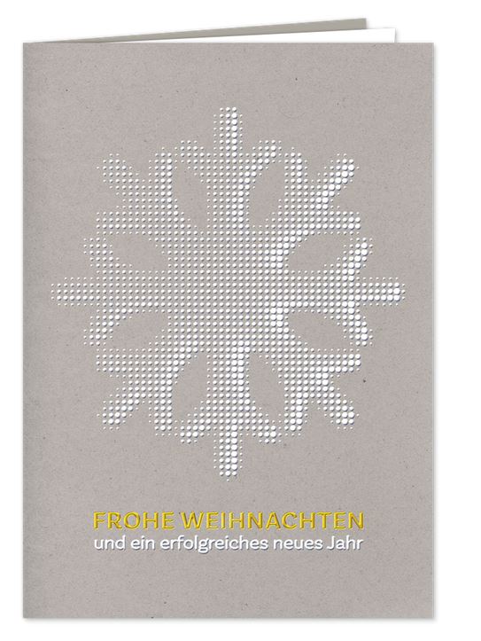 Firmen-Weihnachtskarte mit Gutem Zweck "Schneeflocke“ zugunsten der Kinder-Krebs-Stiftung, inkl. Einlegeblatt