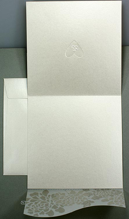 Hochzeitskarte mit Transparentpapier und perlmutt Folienprägung