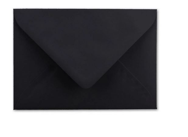 Briefumschlag DIN B6, 17,6 x 12,5 cm in schwarz, Nassklebung