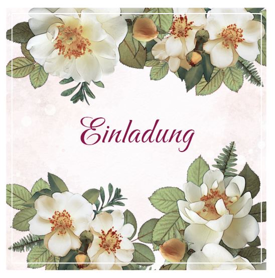 Einladungskarte zum 70. Geburtstag im floralen Design mit eigenem Foto und individuellem Eindruck