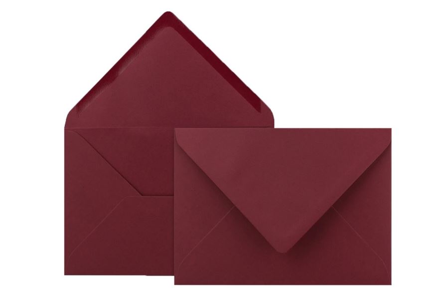 Briefumschlag DIN B6, 17,6 x 12,5 cm in weihnachtsrot, Nassklebung