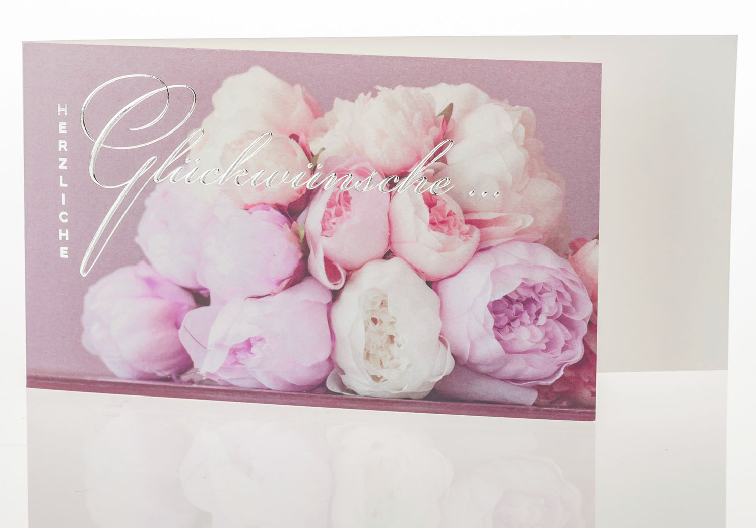 Glückwunschkarte Herzliche Glückwünsche Rosenstrauß pastell