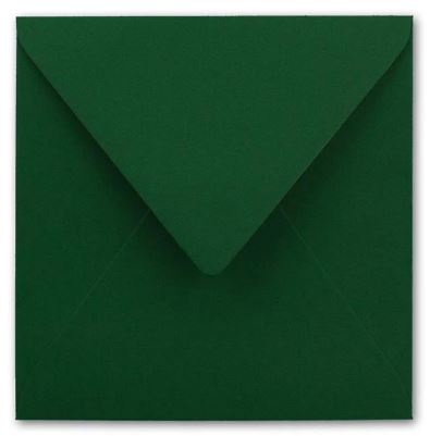 Briefumschlag 15,5 x 15,5 cm dunkelgrün, nassklebend, quadratisch ohne Fenster