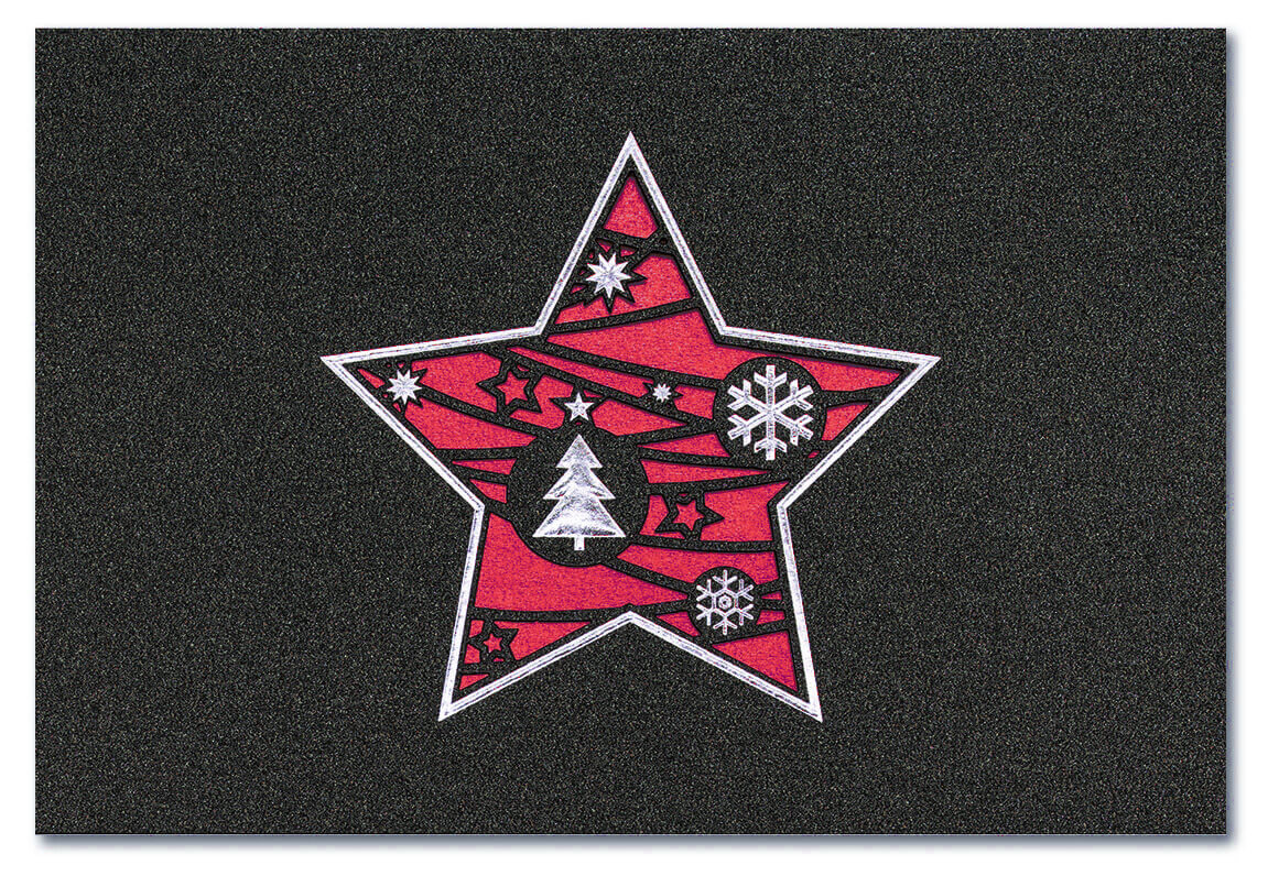 Weihnachtskarte mit Sternstanzung - Einleger rot