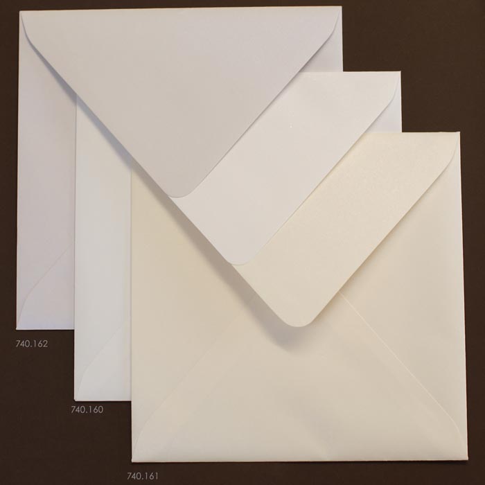 Metallic-Briefumschlag 17x17 cm perlmutt Nassklebung ex740162