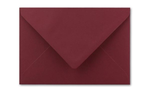 Briefumschlag DIN B6, 17,6 x 12,5 cm in weihnachtsrot, Nassklebung