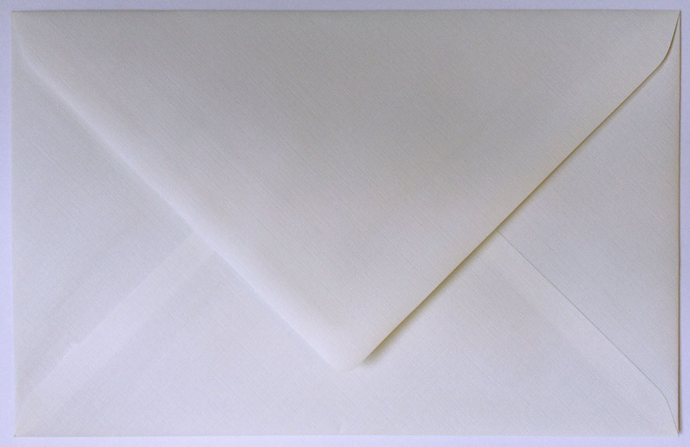 Briefumschlag 18,8x12 cm weiß Leinenstruktur mit Nassklebung
