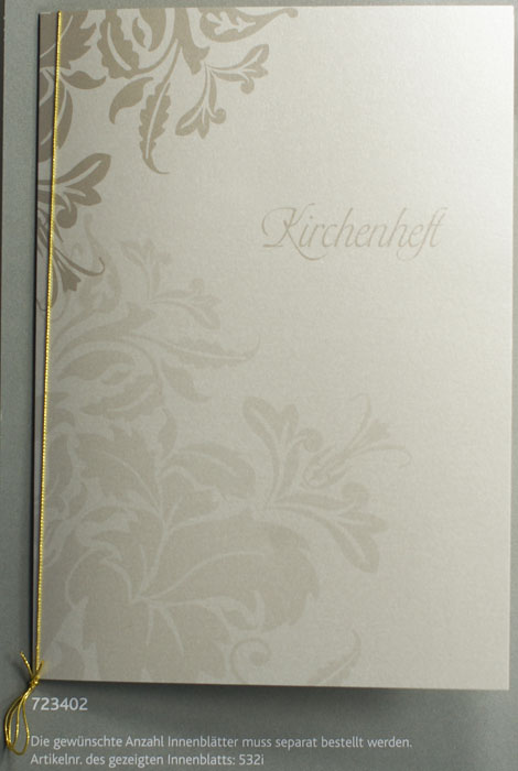 Kirchenheft Liedheft Zeremonienheft perlmutt Ornament ba723402