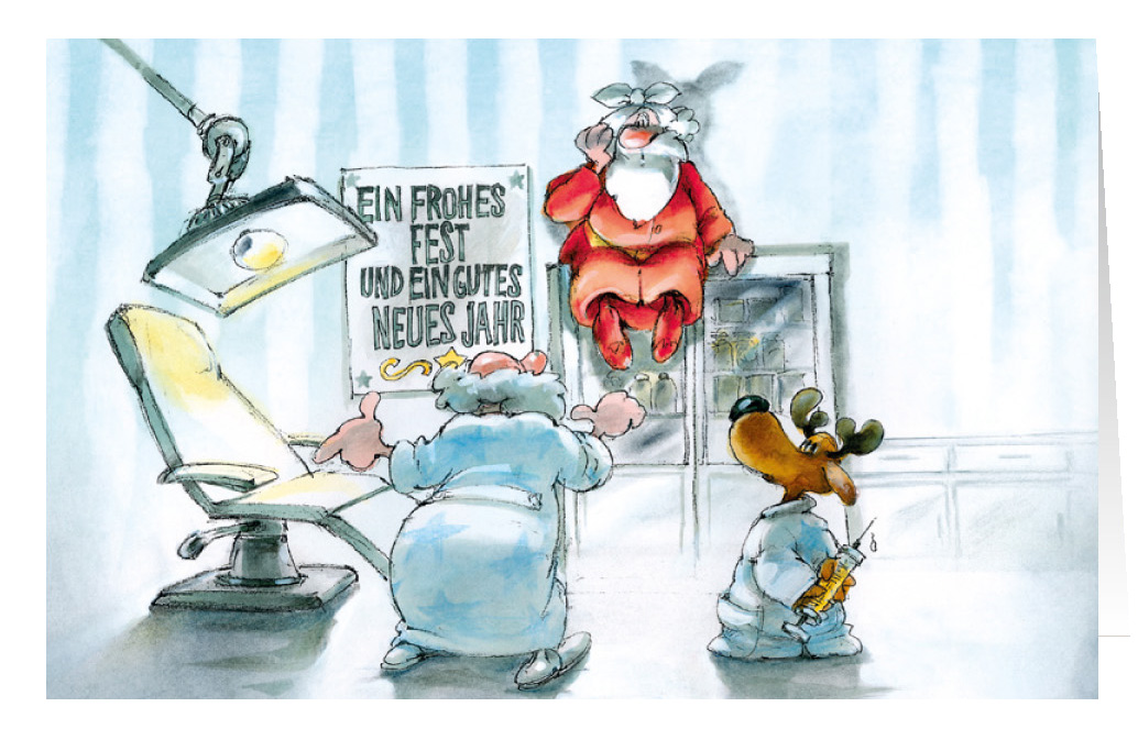 Weihnachtskarte Branchenkarte Zahnarzt Dentist Zahnmedizin