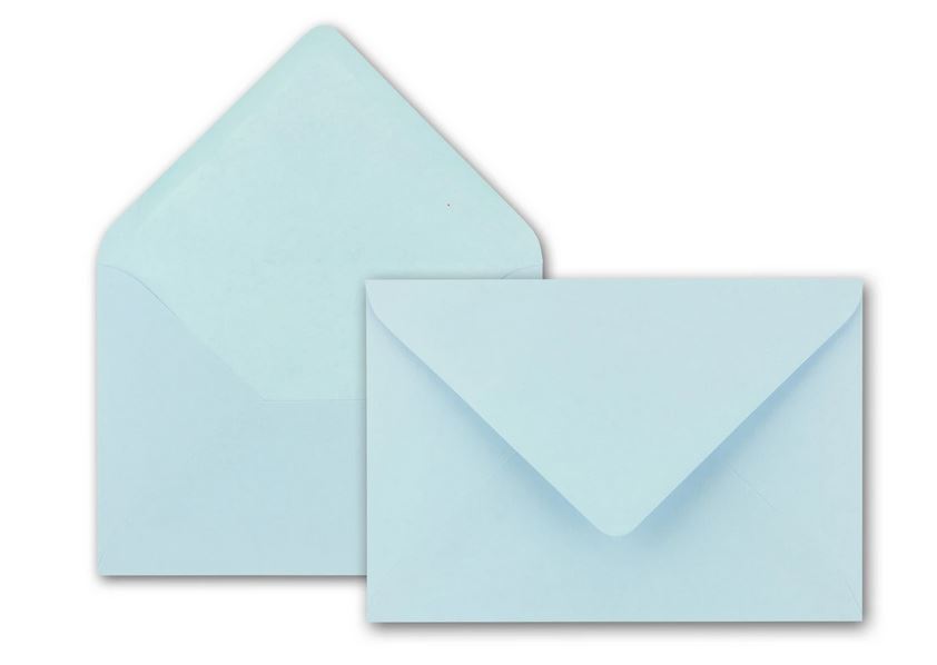 Briefumschlag DIN B6, 17,6 x 12,5 cm in babyblau, Nassklebung