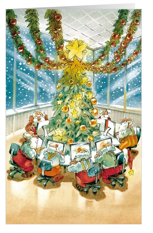 Spaßige Branchenweihnachtskarte "Digitales Fest" für Datenverarbeitung, IT-Dienstleister, E-Commerce Unternehmen