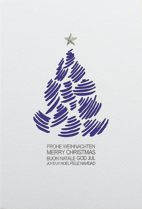 Weihnachtskarte cremefarben mit farbigem Einleger zur Auswahl