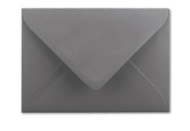 Briefumschlag DIN B6, 17,6 x 12,5 cm in dunkelgrau, Nassklebung