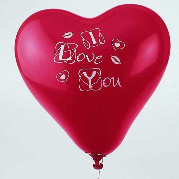 Herzluftballons 10 Stk. "I love you"