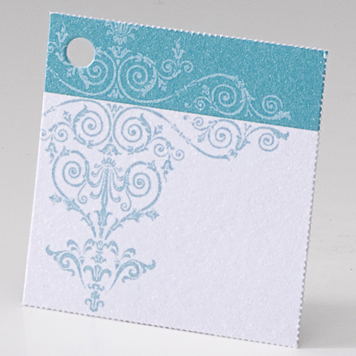 Geschenkkärtchen (10 Stück) 4x4cm azur Ornament ba723098Q