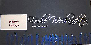 Weihnachtskarte Team nachtblau Logokarte Folienprägung blau