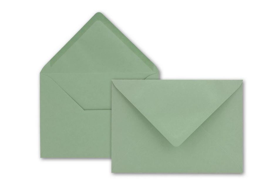 Briefumschlag DIN B6, 17,6 x 12,5 cm in eukalyptus, Nassklebung