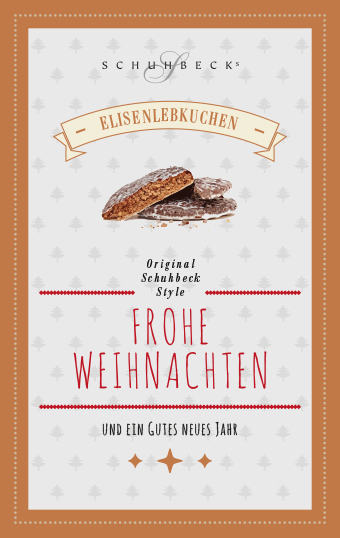 Rezeptkarte als Weihnachtskarte mit Originalrezept von Alfons Schuhbeck für Elisenlebkuchen